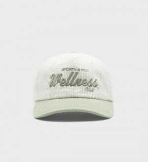 Men's Sporty And Rich Draft Corduroy Cap White / Olive | 9POv6swqxP0