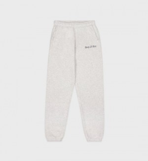 Men's Sporty And Rich Italic Logo Sweatpants Grey | 0mDXvE1M73U