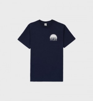 Men's Sporty And Rich Racquet Club T Shirts Navy | IRQfH0tttq7