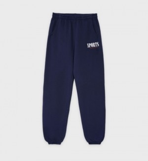 Men's Sporty And Rich Sports Sweatpants Navy / White / Red | buNN7WolqiH