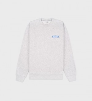 Men's Sporty And Rich Upper East Side Crewneck Sweatshirts Grey | Lt1cuMGzqcC