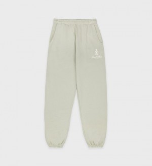 Men's Sporty And Rich Vendome Sweatpants Olive / White | Uv2daOT5Dtv