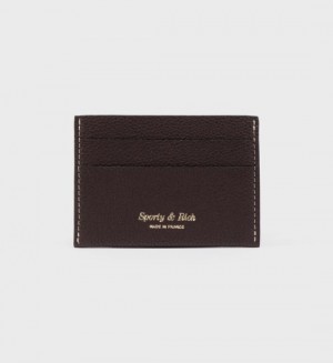 Women's Sporty And Rich Card Holder Small Leather Goods Chocolate / Gold | uqSGEawFNCq