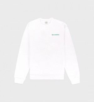 Women's Sporty And Rich Drink More Water Crewneck Sweatshirts White | 8F2iG3Wc744