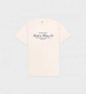 Women's Sporty And Rich H&W Club T Shirts Cream / Navy | 6OVzkuq198E