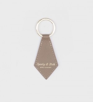 Women's Sporty And Rich Key Chain Small Leather Goods Gold | bRfDkCFz6GX