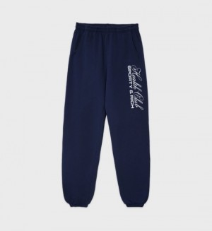 Women's Sporty And Rich Made In USA Sweatpants Navy | jFZF9xQpt1F