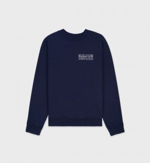 Women's Sporty And Rich NY Racquet Club Crewneck Sweatshirts Navy | tG8eHe3169W