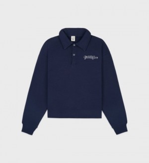 Women's Sporty And Rich Rizzoli Tennis Polo Sweatshirts Navy | UHHsrgzPIDQ