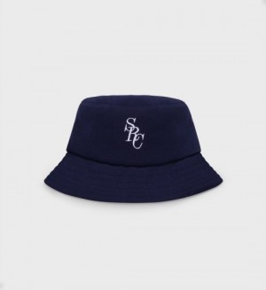 Women's Sporty And Rich SRC Pique Bucket Cap Navy / White | NThSAPBPTCH