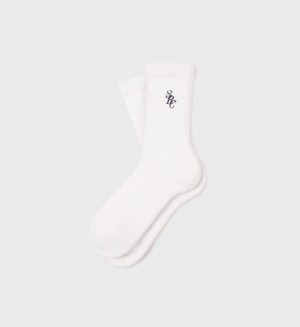 Women's Sporty And Rich SRC Socks White / Navy | rrEc2RycoHv