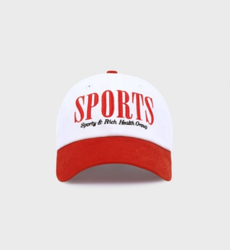 Men\'s Sporty And Rich Sports Cap White / Light Red | yh3c1di6jEA