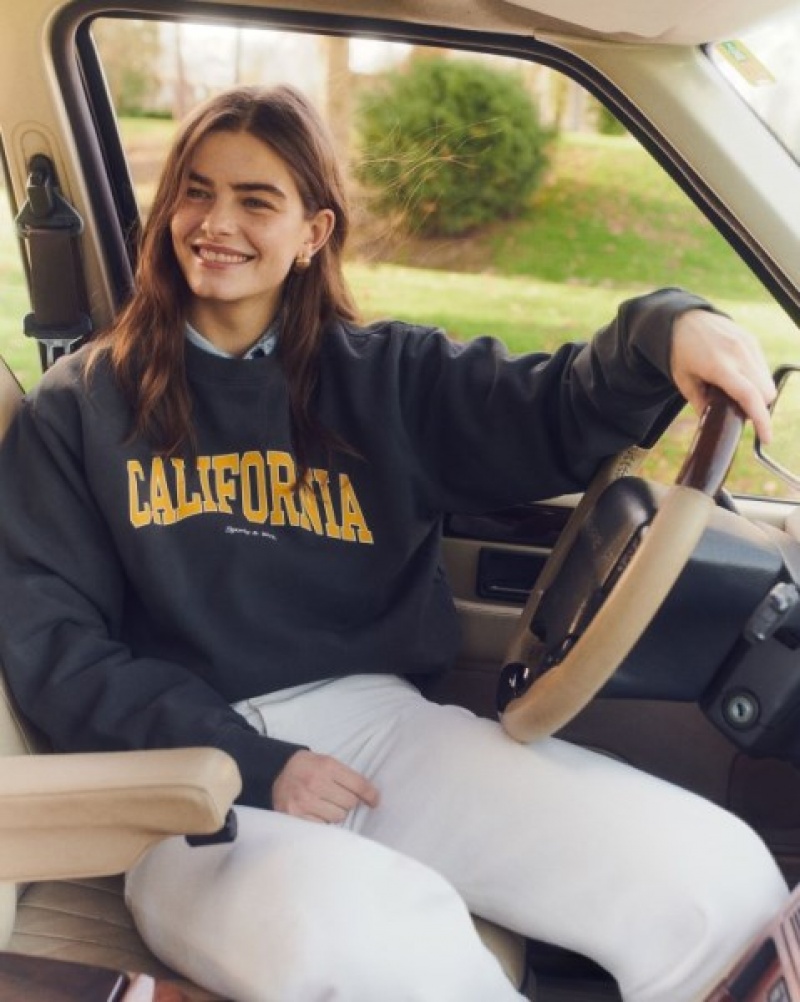 Women's Sporty And Rich California Crewneck Sweatshirts Black | 6w9fqCW2txD