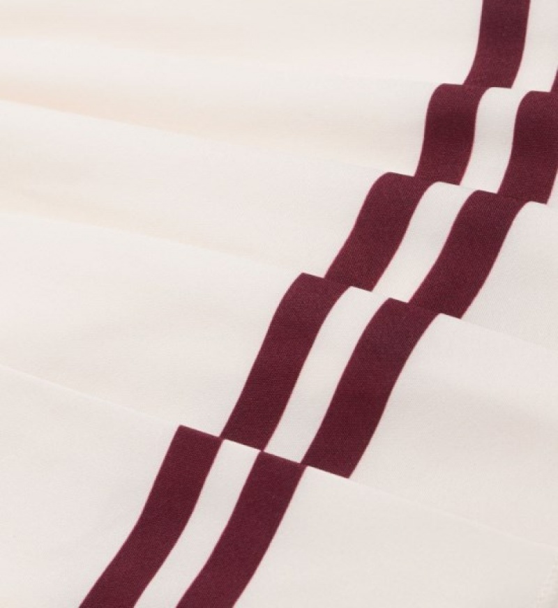 Women's Sporty And Rich Classic Logo Pleated Skirt White / Burgundy | 4sxZo97nsIO