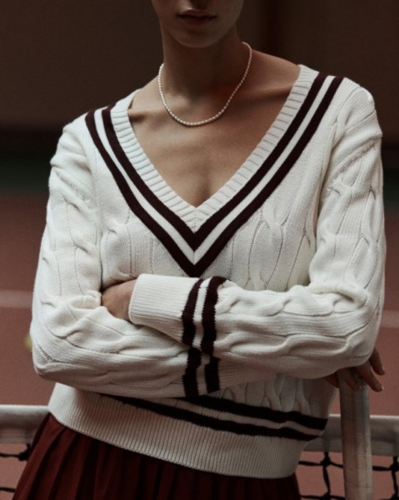 Women's Sporty And Rich Classic Logo Pleated Skirt Burgundy / White | sAGJD0aiaoj