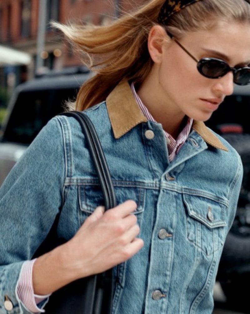 Women's Sporty And Rich Denim Jackets Blue | Q0l5mWbi7ZU