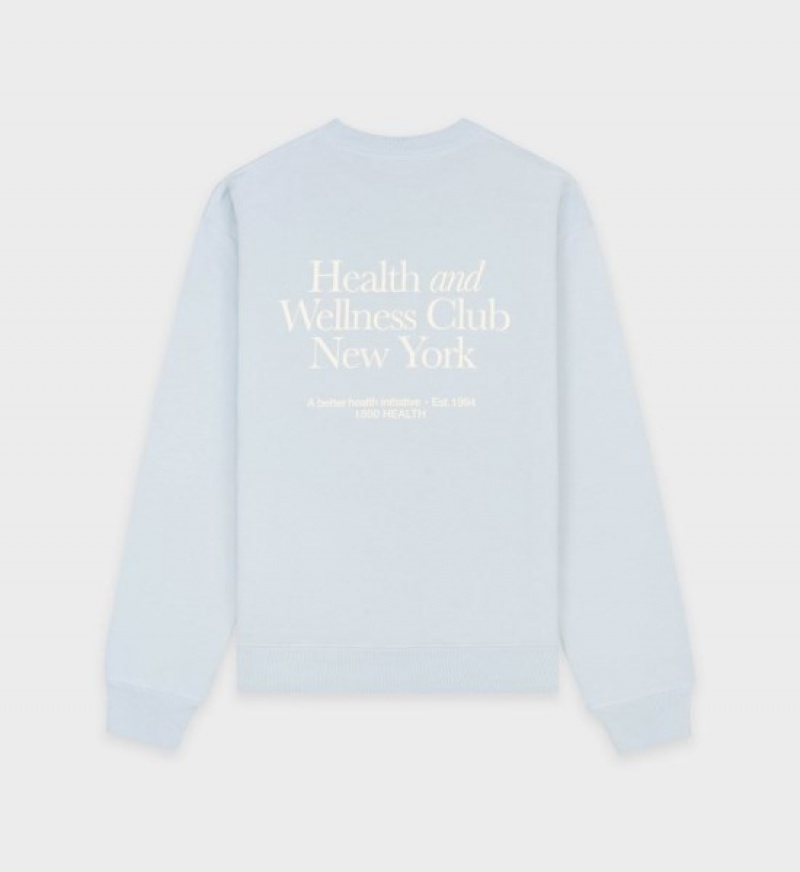 Women's Sporty And Rich HWCNY Crewneck Sweatshirts Blue / Cream | BtV2t2rHh6r