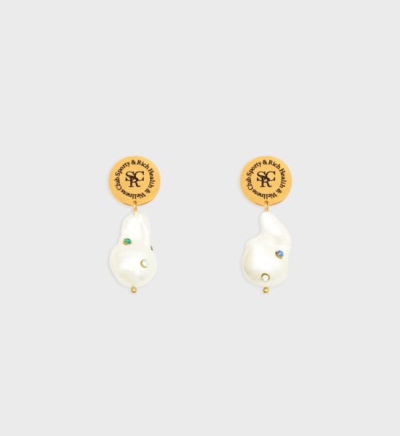 Women\'s Sporty And Rich Pearl Drop Earrings Jewelry White | lhMvAQ5CPcK