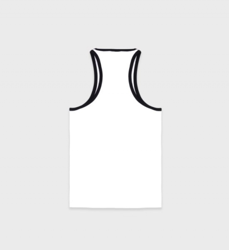 Women's Sporty And Rich SRHWC Ribbed Tank Top White | ZKiolnRW8dk