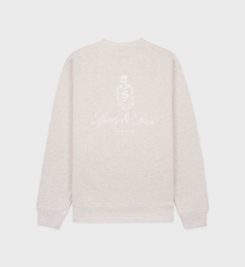 Women's Sporty And Rich Vendome Crewneck Sweatshirts Beige / White | asDRYqUC2NK