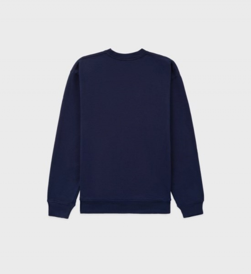 Women's Sporty And Rich Wellness Ivy Crewneck Sweatshirts Navy | A9PobzlXk5i