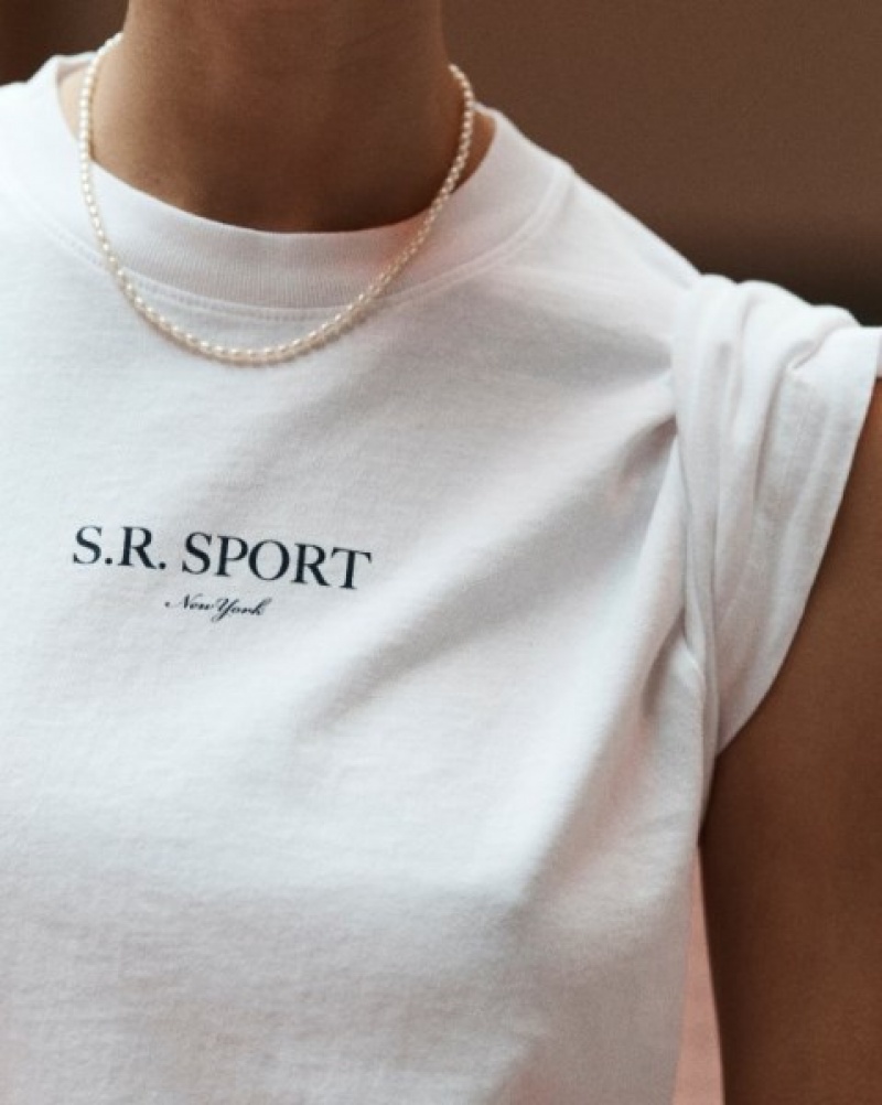 Women's Sporty And Rich Wimbledon T Shirts White / Navy | UsAbK2US1aE